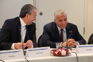 MK Yair Lapid and the Director of the Forum of Strategic Dialogue (FSD) Eran Etzion